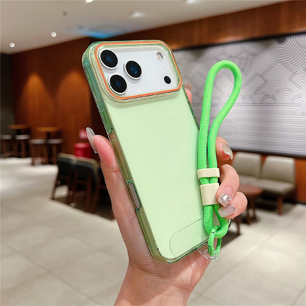 Til iPhone 18 Pro Max / 17 Pro Max Cover med Håndrem / Orange Kamerakant TPU + PC Stødsikkert Telefonbagcover
