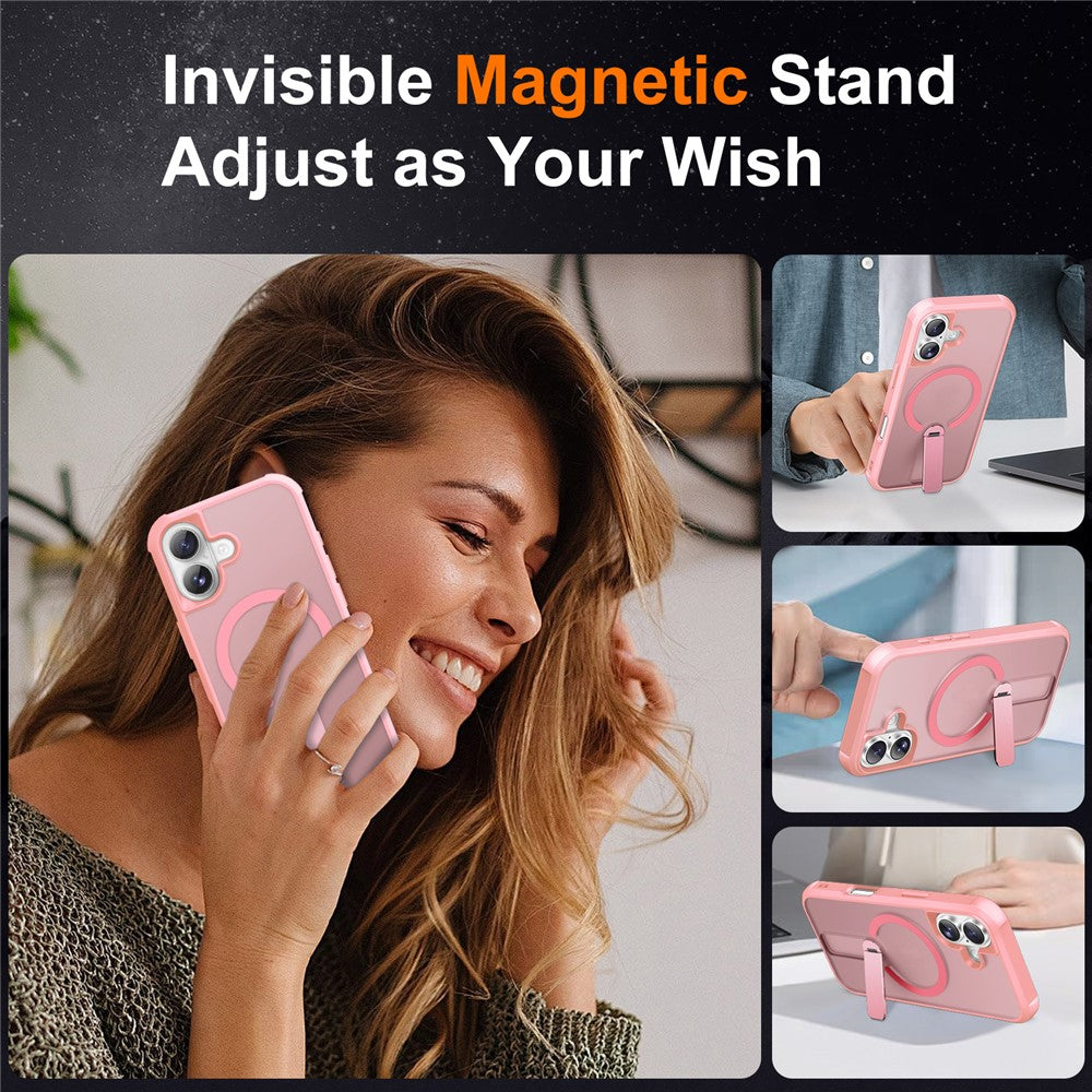 For iPhone 17 Case Compatible with MagSafe Kickstand TPU + PC Drop Protection Phone Cover
