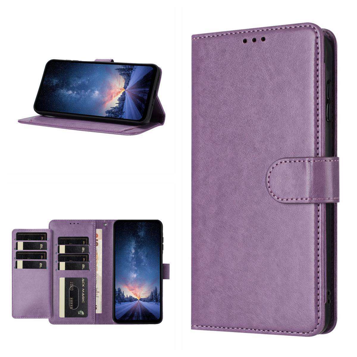 For Xiaomi Redmi Redmi 15C 4G (EU) (173mm) / 15C 5G (EU) (173mm) / Poco C85 4G (173mm) Phone Case Stand PU Leather Cover with 8 Card Slot