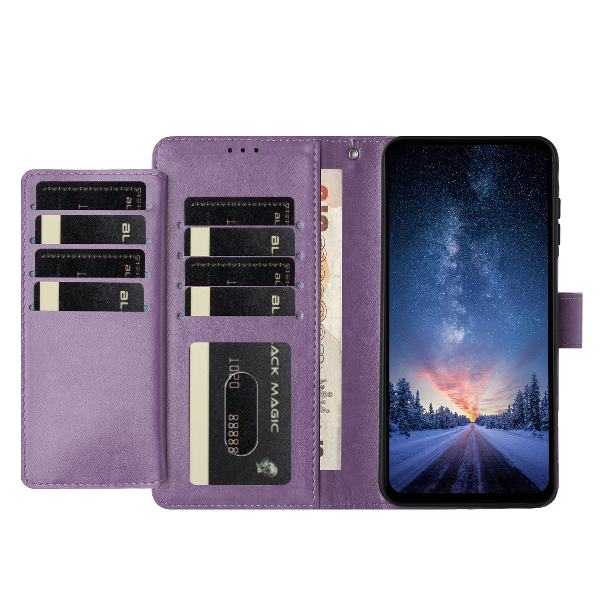 For Xiaomi Redmi Redmi 15C 4G (EU) (173mm) / 15C 5G (EU) (173mm) / Poco C85 4G (173mm) Phone Case Stand PU Leather Cover with 8 Card Slot
