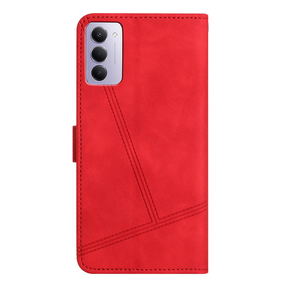 For Xiaomi Redmi 15 5G (Global) (169mm) Case Lines Imprinted Flip Leather Retro Phone Cover with Wrist Strap