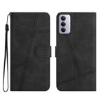 For Xiaomi Redmi 15 4G (EU) (171mm) Case Lines Imprinted Flip Leather Retro Phone Cover with Wrist Strap