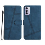 For Xiaomi Redmi 15 4G (EU) (171mm) Case Lines Imprinted Flip Leather Retro Phone Cover with Wrist Strap