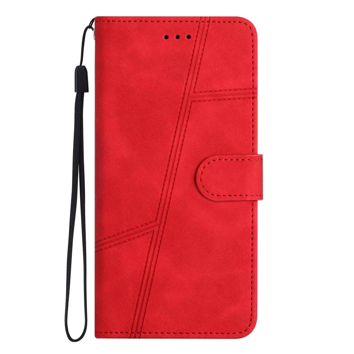 For Xiaomi 15T Pro Case Lines Imprinted Flip Leather Retro Phone Cover with Wrist Strap