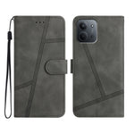 For Xiaomi Redmi 15C 4G (Global) (171mm) Case Lines Imprinted Flip Leather Retro Phone Cover with Wrist Strap