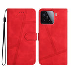 For Xiaomi 15T Case Lines Imprinted Flip Leather Retro Phone Cover with Wrist Strap