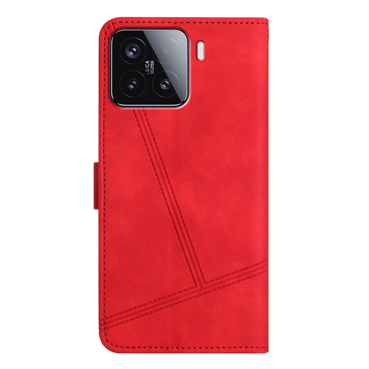 For Xiaomi 15T Case Lines Imprinted Flip Leather Retro Phone Cover with Wrist Strap