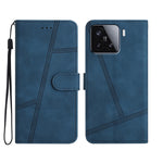 Xiaomi 15T-skal, linjer, präglat, fällbart läderfodral med retro-motiv och handledsrem