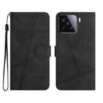 For Xiaomi 15T Case Lines Imprinted Flip Leather Retro Phone Cover with Wrist Strap