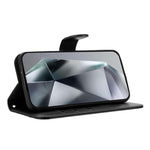 For Xiaomi Redmi 15 4G (EU) (171mm) Stand Case PU Leather Wallet Phone Cover S Shape Stitching Design with Strap