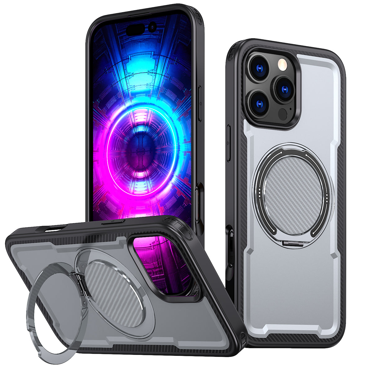 For iPhone 12 Pro Max 6.7 inch / iPhone 13 Pro Max 6.7 inch Case Compatible with MagSafe TPU + PC Kickstand Phone Cover