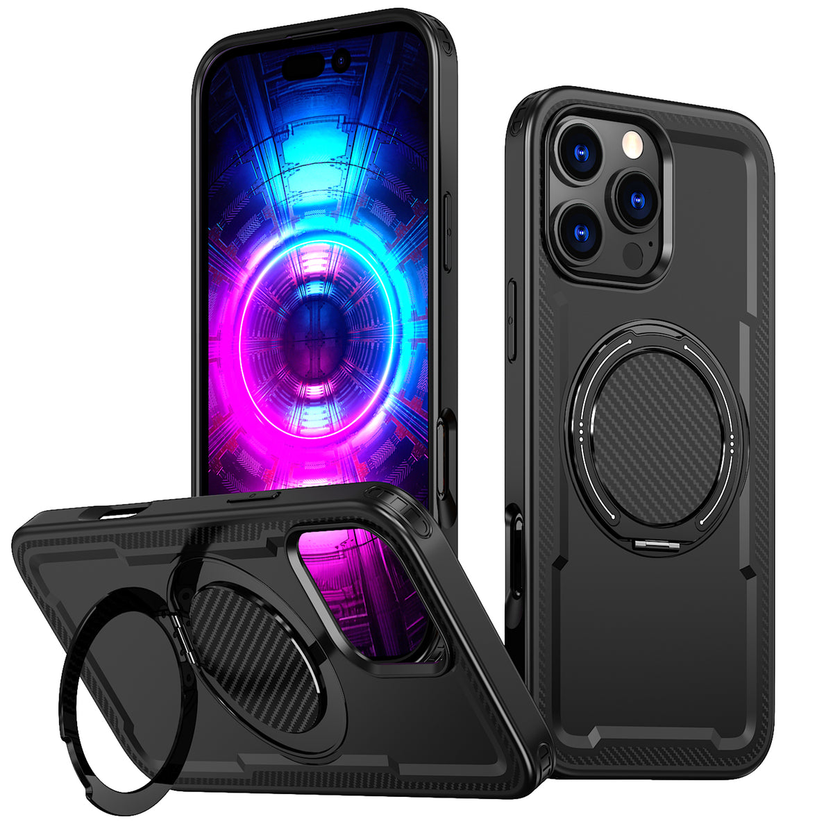For iPhone 14 Pro Case Compatible with MagSafe TPU + PC Kickstand Phone Cover
