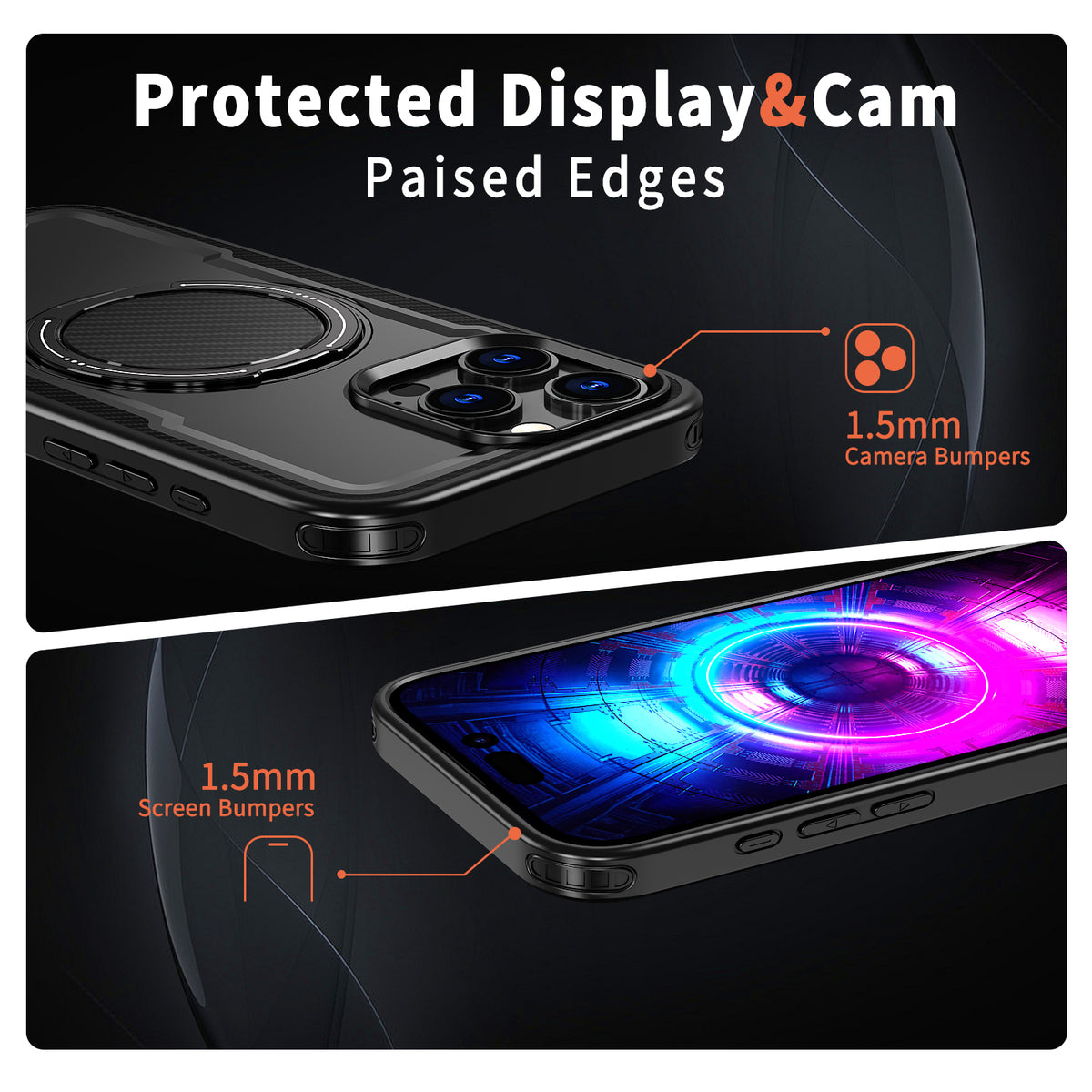 For iPhone 14 Pro Case Compatible with MagSafe TPU + PC Kickstand Phone Cover