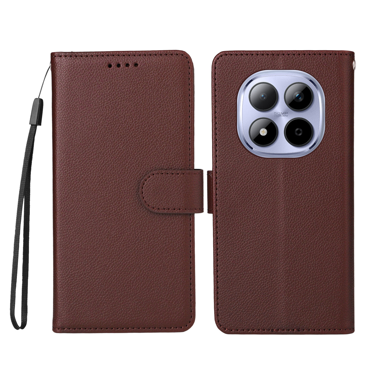For Xiaomi Redmi Note 15 Pro 5G (Global) Case RFID Blocking 3 Card Slots PU Leather Phone Cover with Wrist Strap
