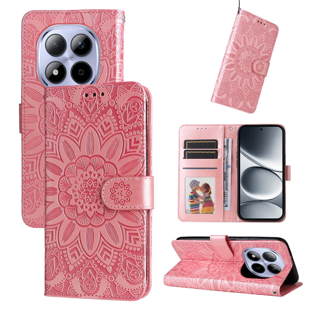 For Xiaomi Redmi Note 15 Pro 5G (Global) Case Sunflower Imprint Leather Wallet Phone Cover