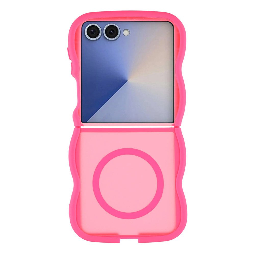 For Samsung Galaxy Z Flip7 5G Magnetic Case TPU + PC Phone Back Cover Skin Touch Wave Shape