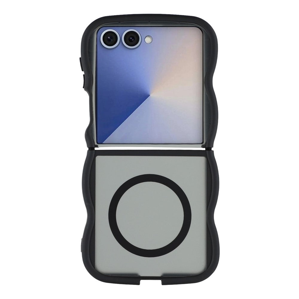 For Samsung Galaxy Z Flip7 5G Magnetic Case TPU + PC Phone Back Cover Skin Touch Wave Shape