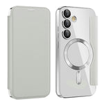 AMORUS For Samsung Galaxy S24 FE Magnetic Case RFID Blocking Card Holder Leather Phone Cover