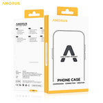 AMORUS For iPhone 17th / 16th Stand Cases Calf Texture Genuine Split Leather Wallet Phone Cover