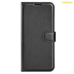 AMORUS Til Samsung Galaxy S25 Ultra Wallet Cover Litchi Tekstur Stødsikkert Flip Lædercover med Stativ