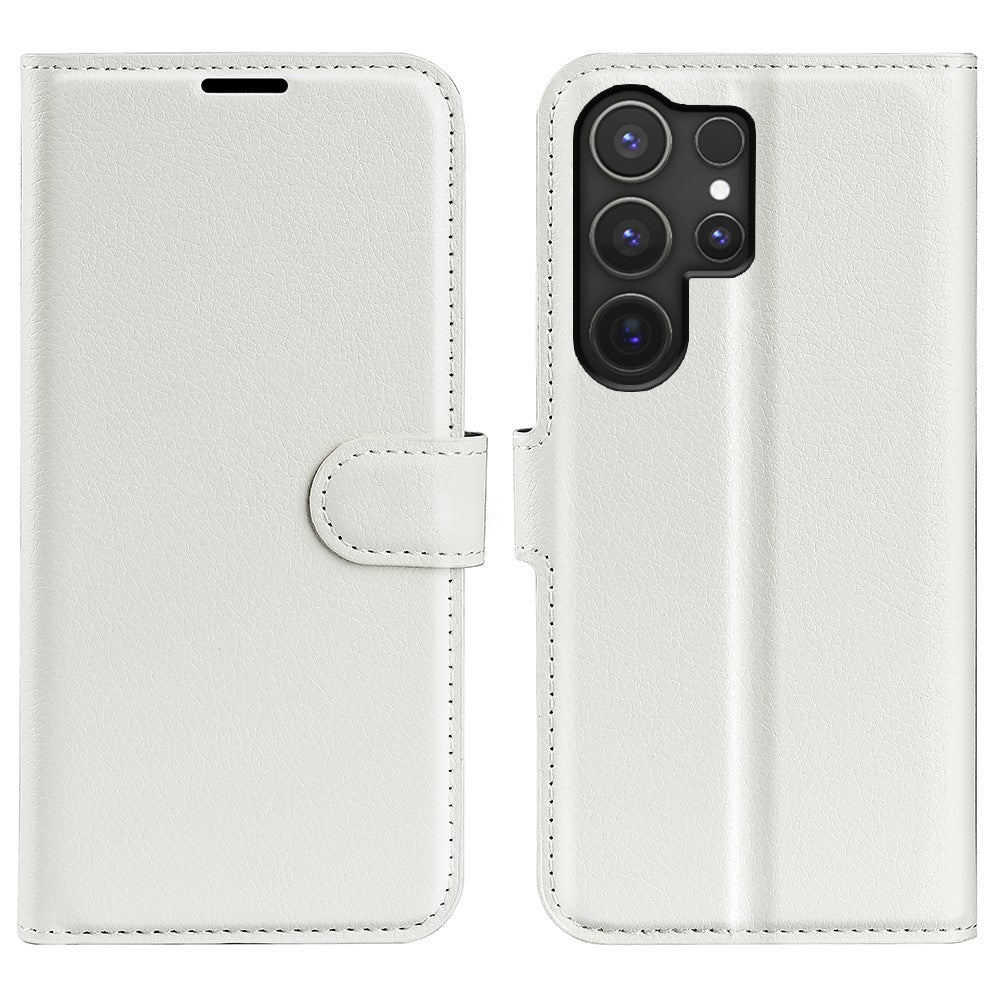 AMORUS Til Samsung Galaxy S25 Ultra Wallet Cover Litchi Tekstur Stødsikkert Flip Lædercover med Stativ