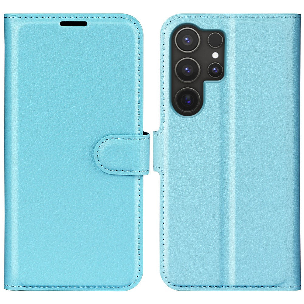 AMORUS Til Samsung Galaxy S25 Ultra Wallet Cover Litchi Tekstur Stødsikkert Flip Lædercover med Stativ