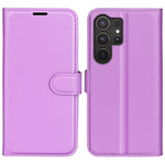 AMORUS Til Samsung Galaxy S25 Ultra Wallet Cover Litchi Tekstur Stødsikkert Flip Lædercover med Stativ