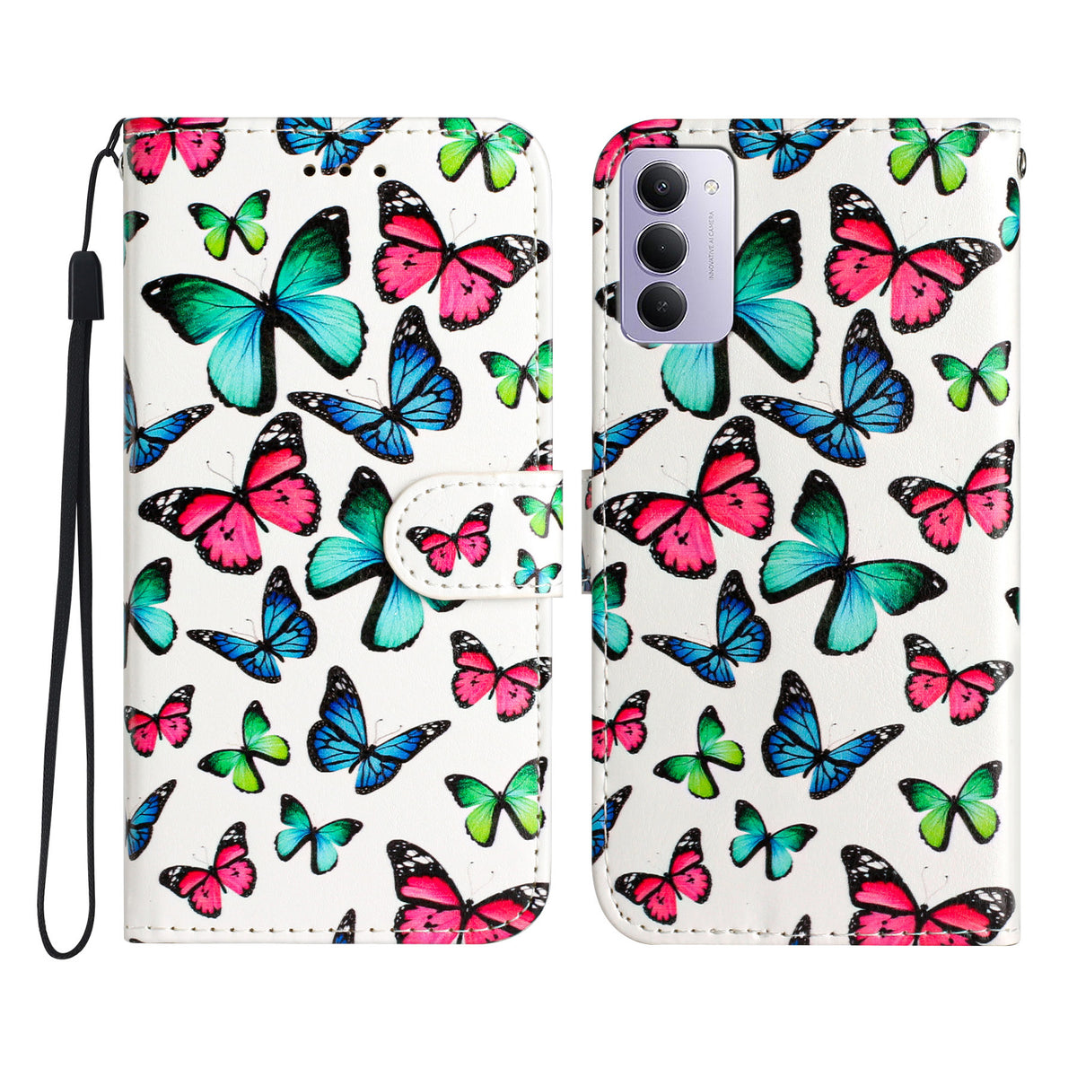 For Xiaomi Redmi 15 4G (EU) (171mm) Wallet Case  Printed Pattern PU Leather Stand Phone Cover with Strap