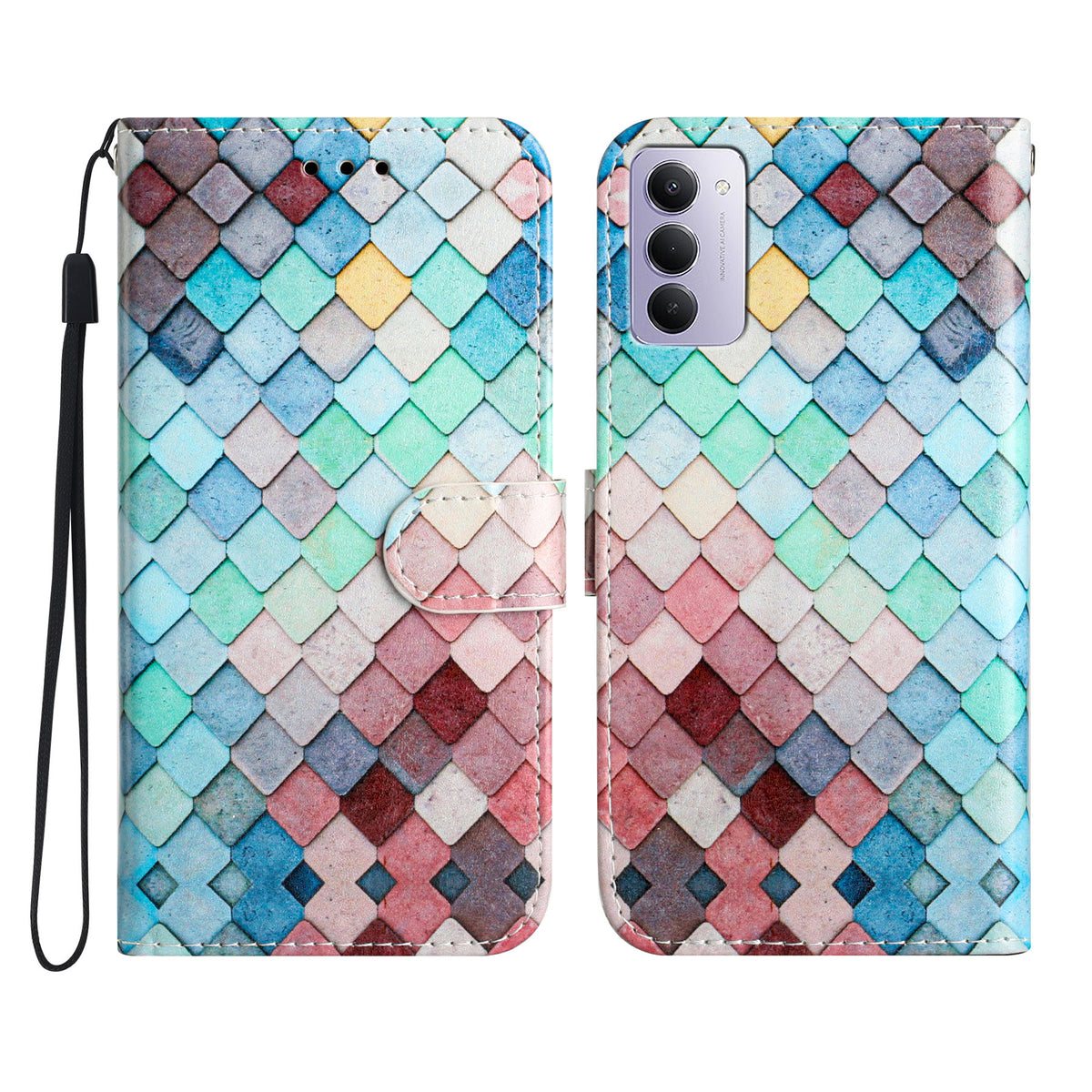For Xiaomi Redmi 15 4G (EU) (171mm) Wallet Case  Printed Pattern PU Leather Stand Phone Cover with Strap