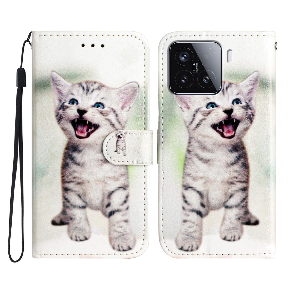 For Xiaomi 15T Pro Wallet Case  Printed Pattern PU Leather Stand Phone Cover with Strap