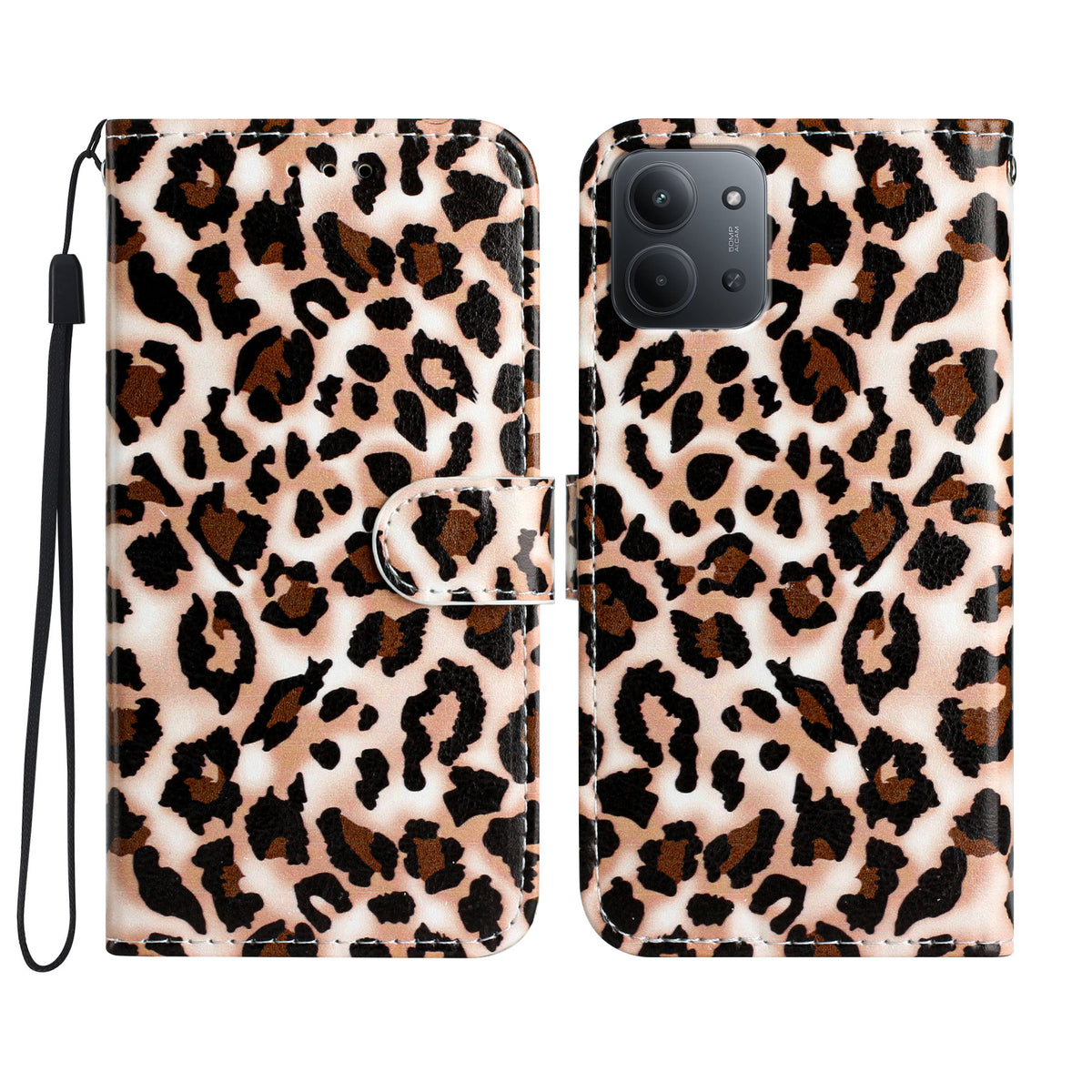 For Xiaomi Redmi 15C 4G (EU) (173mm) / 15C 5G (EU) (173mm) / Poco C85 4G (173mm) Wallet Case Pattern PU Leather Cover with Strap