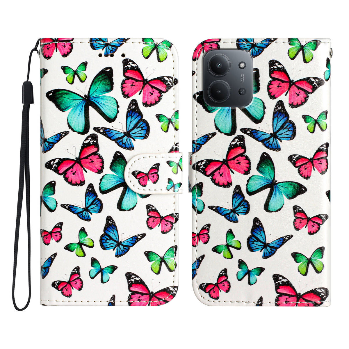 For Xiaomi Redmi 15C 4G (Global) (171mm) Wallet Case  Printed Pattern PU Leather Stand Phone Cover with Strap