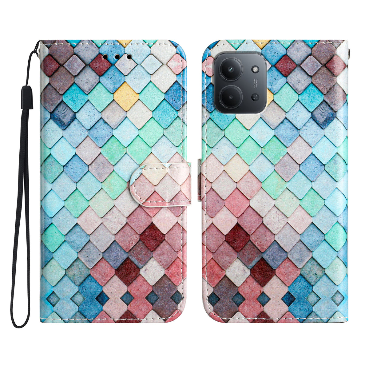 For Xiaomi Redmi 15C 4G (Global) (171mm) Wallet Case  Printed Pattern PU Leather Stand Phone Cover with Strap