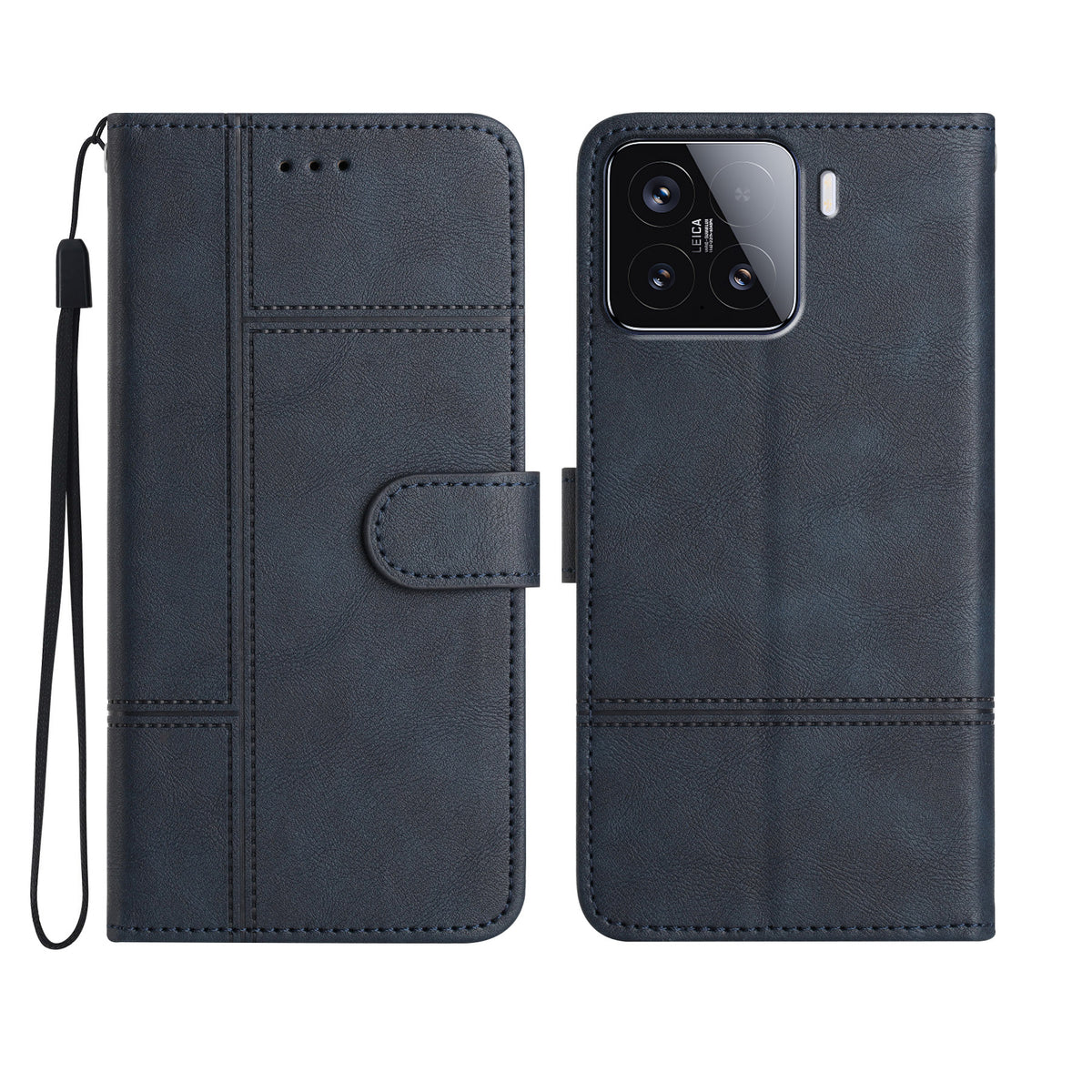 For Xiaomi 15T Wallet Case Line Imprinted Cowhide Texture PU Leather Phone Cover