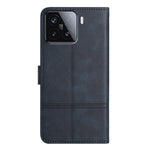 For Xiaomi 15T Wallet Case Line Imprinted Cowhide Texture PU Leather Phone Cover