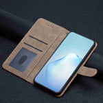 For Xiaomi 15T Wallet Case Line Imprinted Cowhide Texture PU Leather Phone Cover