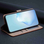 For Xiaomi 15T Wallet Case Line Imprinted Cowhide Texture PU Leather Phone Cover