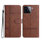 For Xiaomi 15T Wallet Case Line Imprinted Cowhide Texture PU Leather Phone Cover