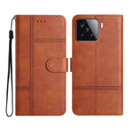 For Xiaomi 15T Wallet Case Line Imprinted Cowhide Texture PU Leather Phone Cover