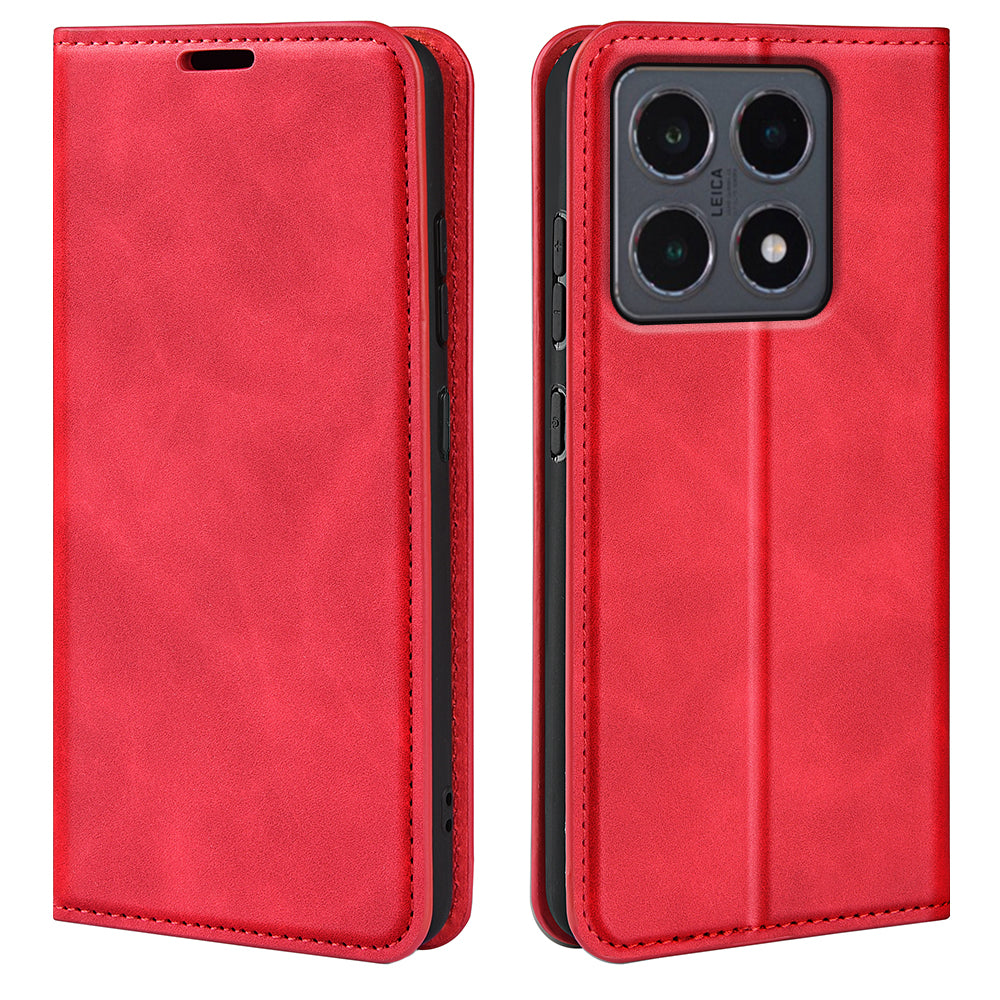 For Xiaomi 15T Case Skin Touch Leather Wallet Phone Cover