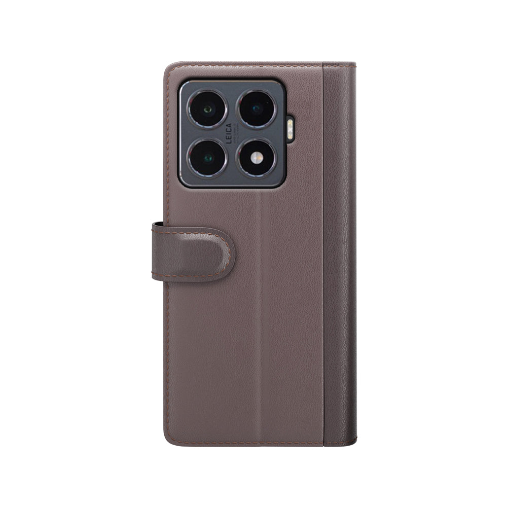For Xiaomi 15T Pro Case Genuine Split Leather Phone Cover with Wallet Stand