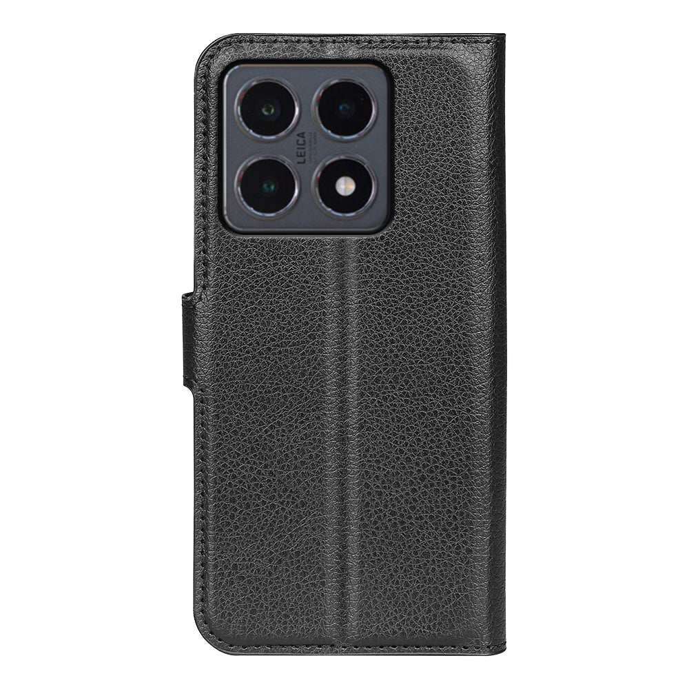Xiaomi 15T-skal i litchi-textur, stötsäkert läder, plånboksfodral