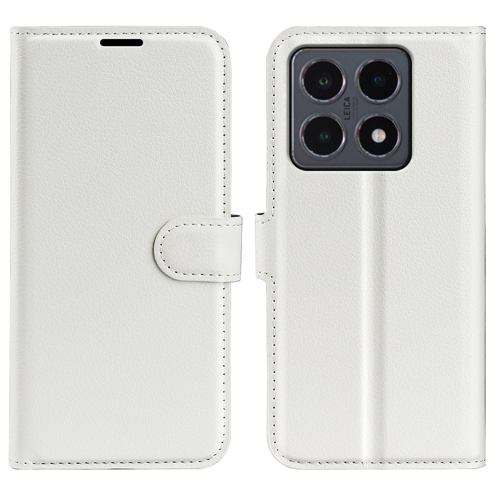 Xiaomi 15T-skal i litchi-textur, stötsäkert läder, plånboksfodral