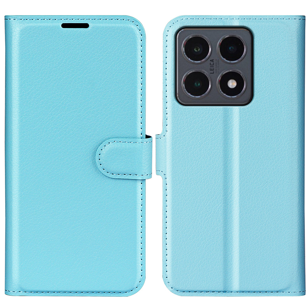 Xiaomi 15T-skal i litchi-textur, stötsäkert läder, plånboksfodral