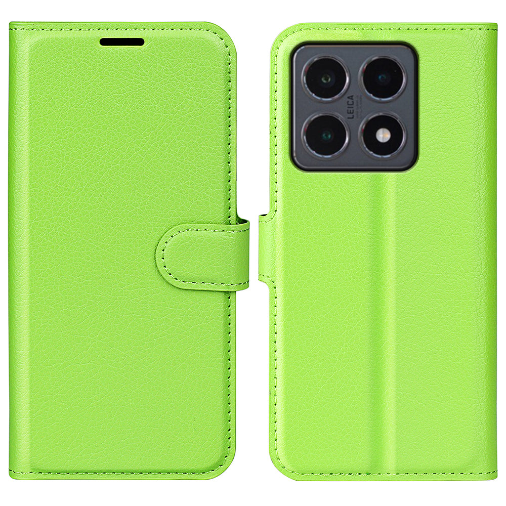 Xiaomi 15T-skal i litchi-textur, stötsäkert läder, plånboksfodral
