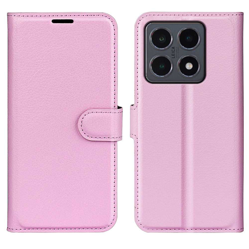 Xiaomi 15T-skal i litchi-textur, stötsäkert läder, plånboksfodral