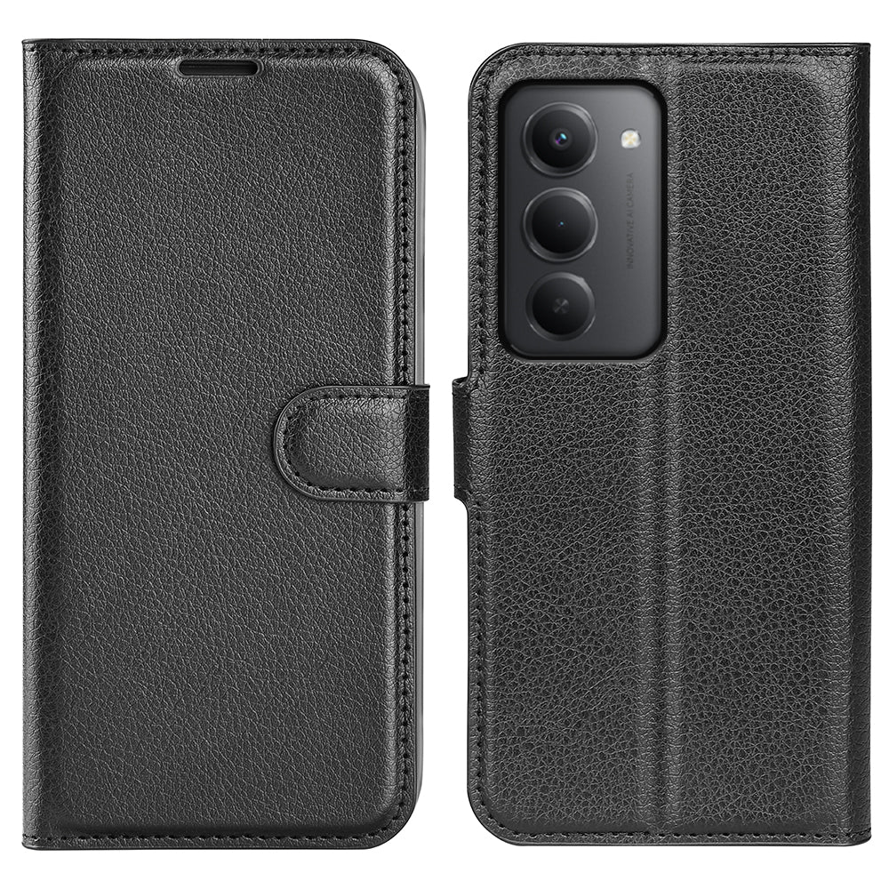 Xiaomi Redmi 15 5G (EU) (171mm) / Xiaomi Redmi 15 4G (EU) (171mm) fodral Litchitextur stötsäkert läder plånboksfodral