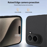 WANLONFENG For Xiaomi Poco M7 Plus 5G / M7 4G (169mm) Magnetic Case  TQ1 Series Carbon Fiber Texture PC TPU Phone Cover with 2Pcs Films
