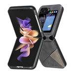 BINFEN COLOR For Samsung Galaxy Z Flip7 5G Phone Case  Wallet Stand Geometry Imprinted Leather Cover