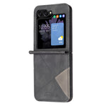 BINFEN COLOR For Samsung Galaxy Z Flip7 5G Phone Case  Wallet Stand Geometry Imprinted Leather Cover